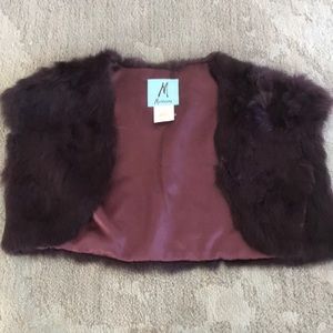VINTAGE Marciano fur cropped vest
